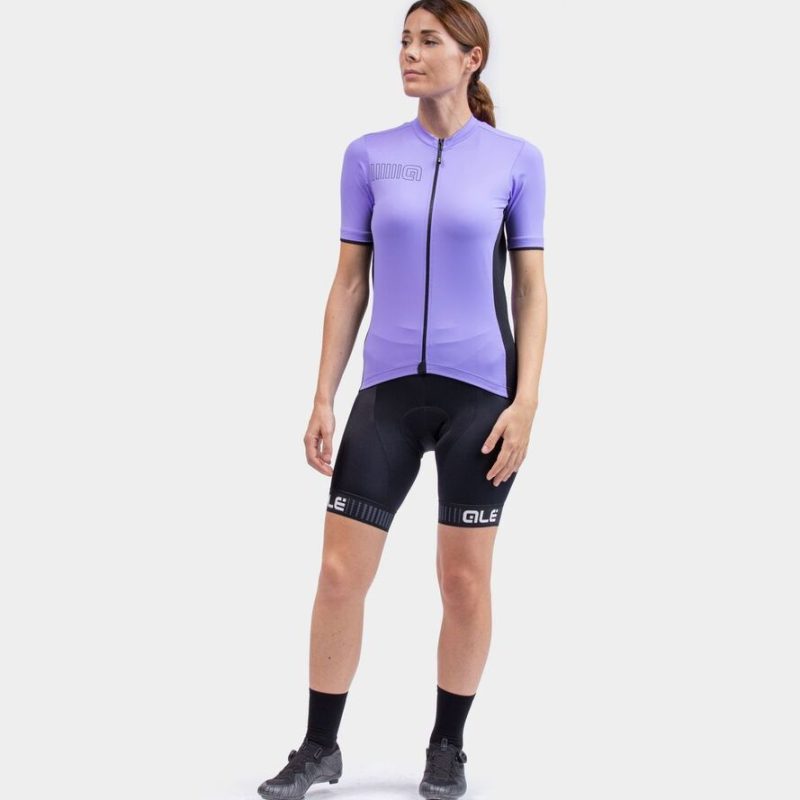 ALÉ női nyári kerékpáros mez SOLID COLOR BLOCK