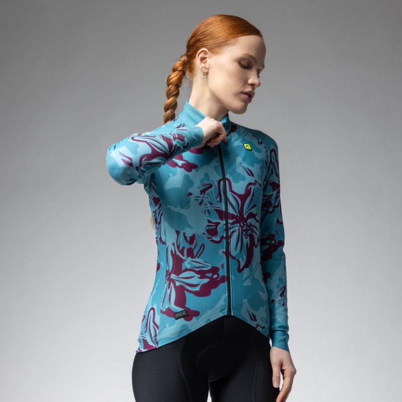 ALÉ női PR-E FLOWER szigetelt kerékpáros mez