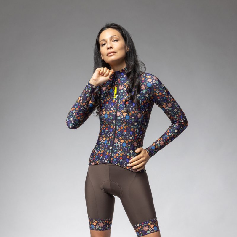 Női bélelt kerékpáros mez ALÉ PRAGMA FLOWERY